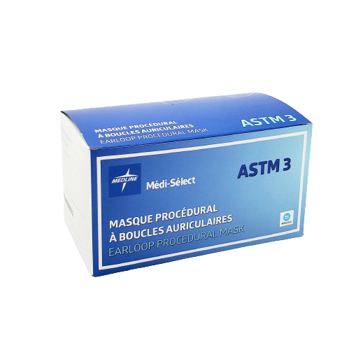 Image MASQUE PROCÉDURE AURICULAIRE MEDLINE-MÉDI-SÉLECT BLEU N3